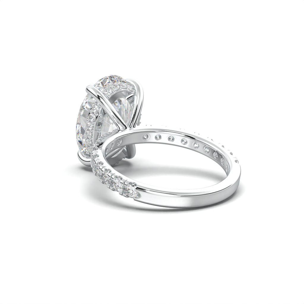 Oval Pavé Hidden Halo Engagement Ring
