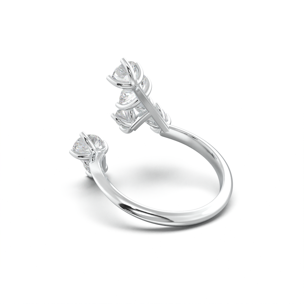 Asymmetric Mixed-Shape Diamond & Peridot Ring