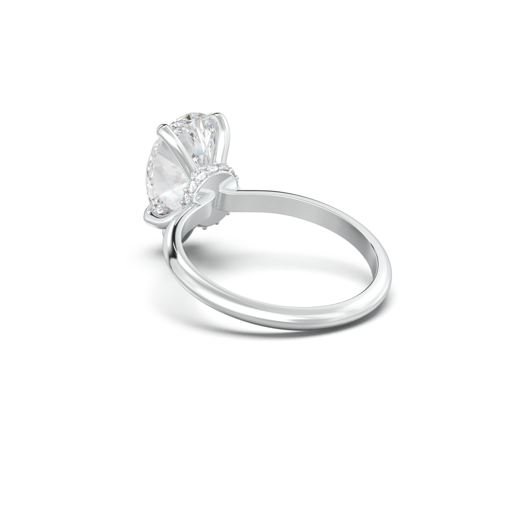 Pear Hidden Halo Engagement Ring