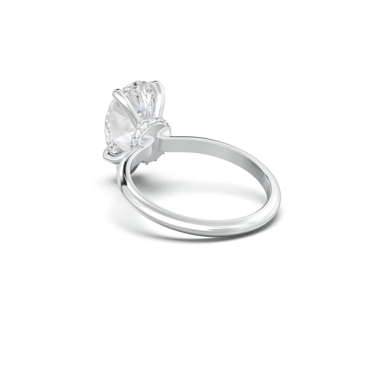 Pear Hidden Halo Engagement Ring