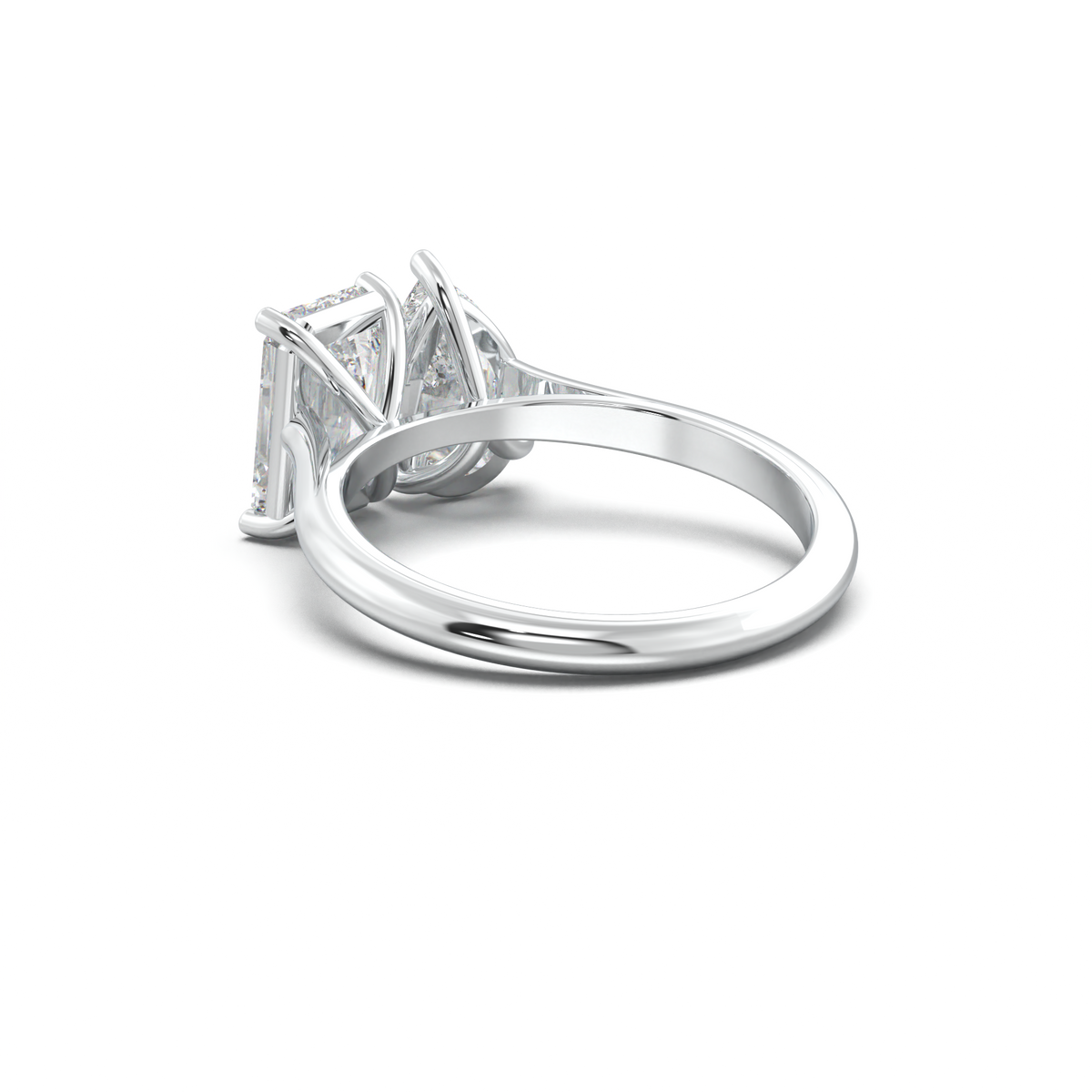 Pear & Emerald Toi et Moi Engagement Ring