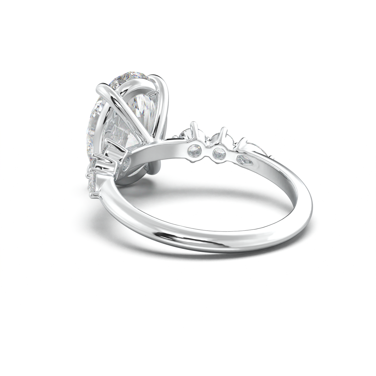 Oval Pear-Accent Engagement Ring