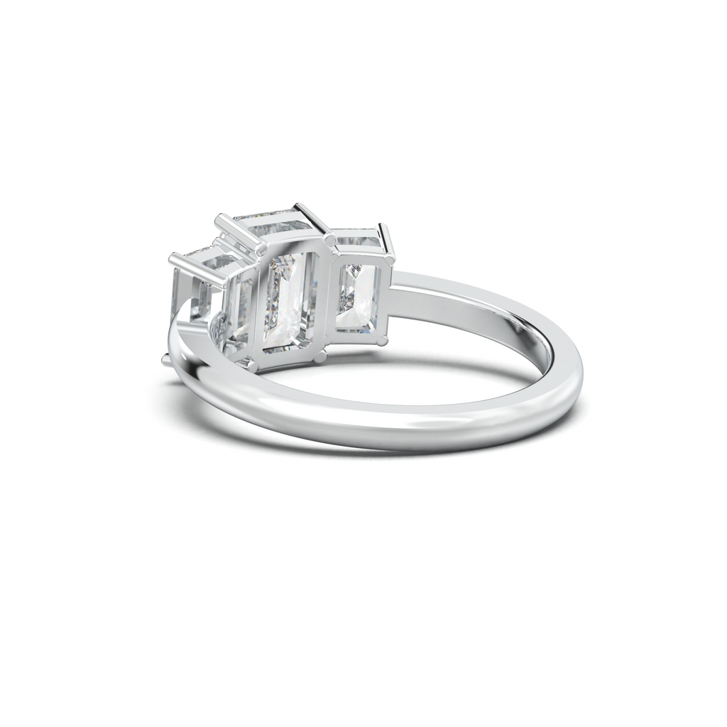 Emerald Three-Stone Engagement Ring