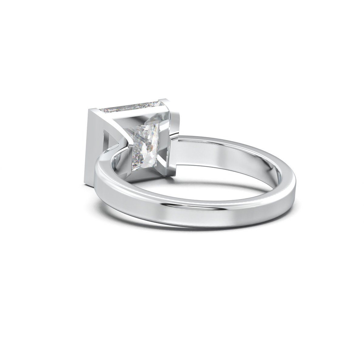 Princess Half-Bezel Engagement Ring