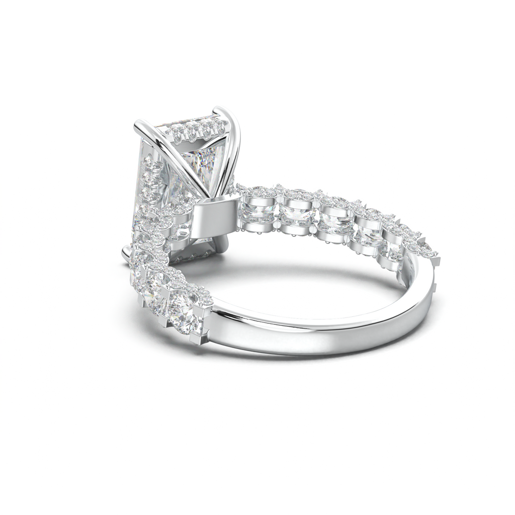 Radiant Diamond Band Engagement Ring