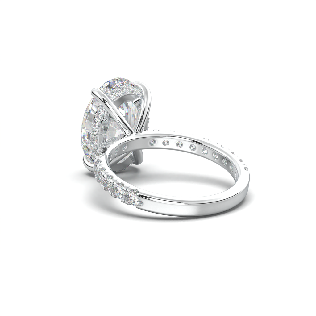 Oval Pavé Hidden Halo Engagement Ring