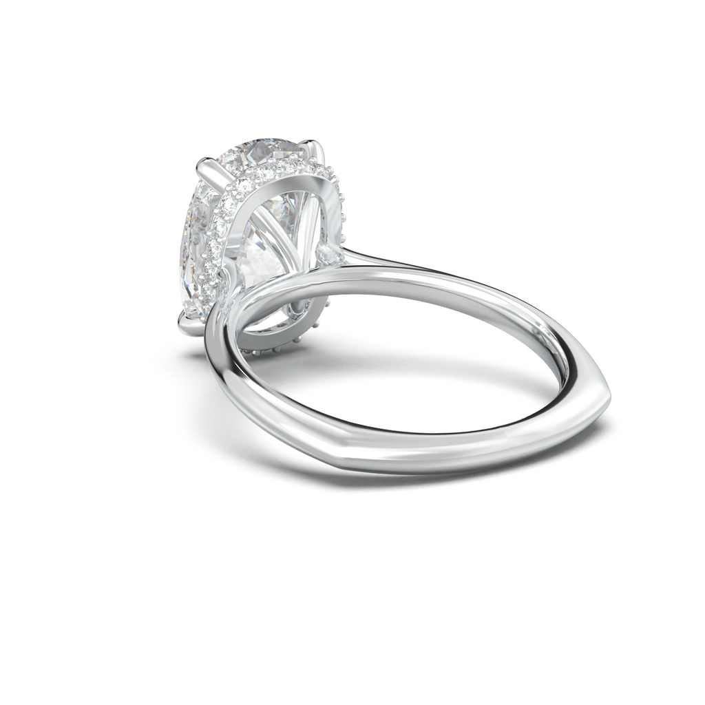 Cushion Hidden Halo Engagement Ring