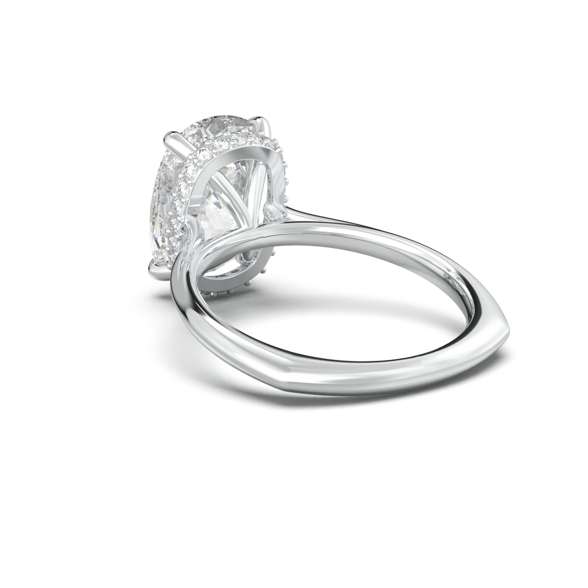 Cushion Hidden Halo Engagement Ring