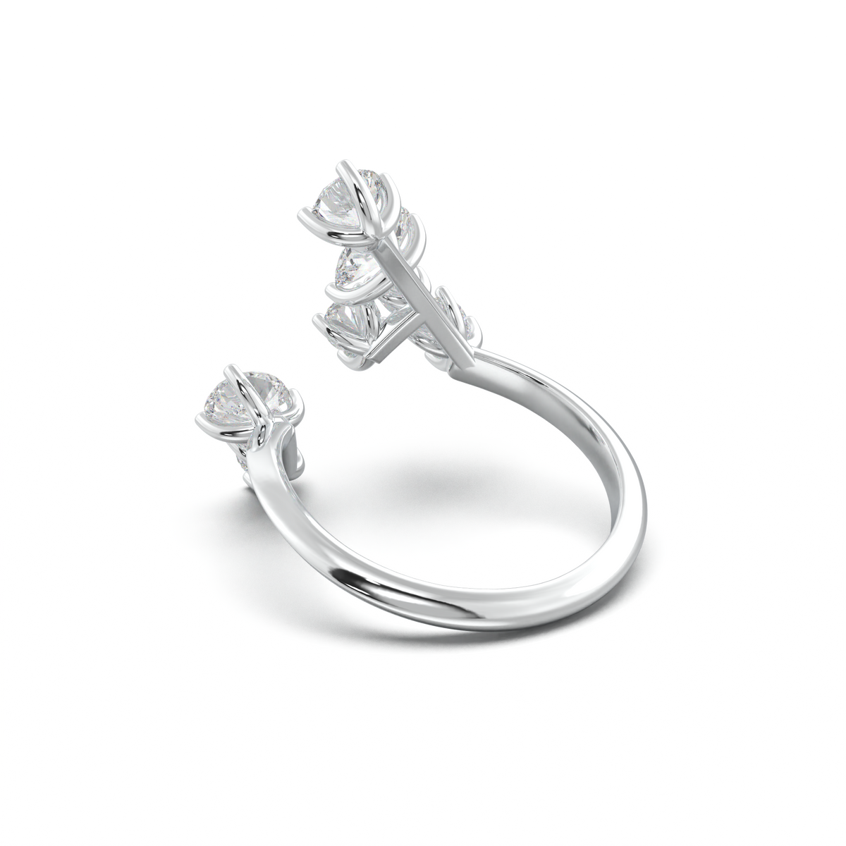 Asymmetric Mixed-Shape Diamond & Peridot Ring