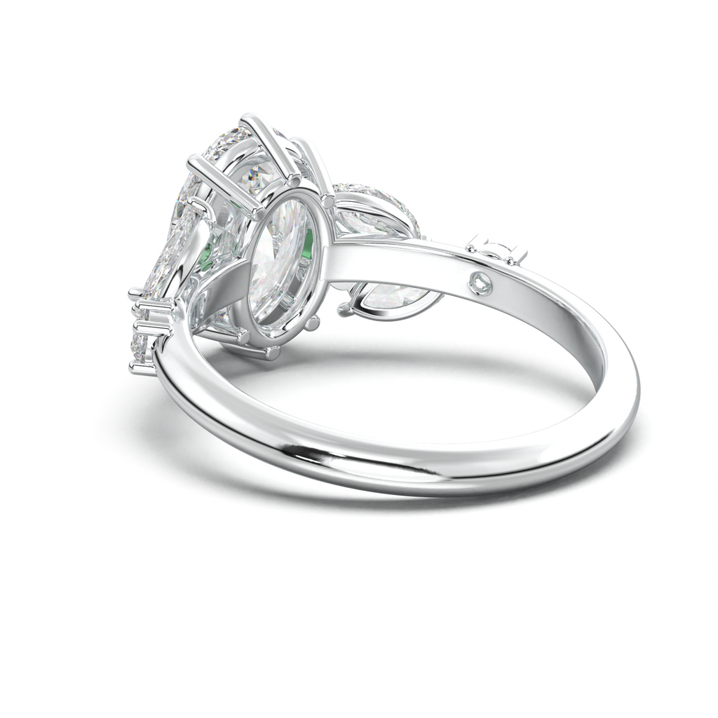Oval Marquise-Accent Engagement Ring