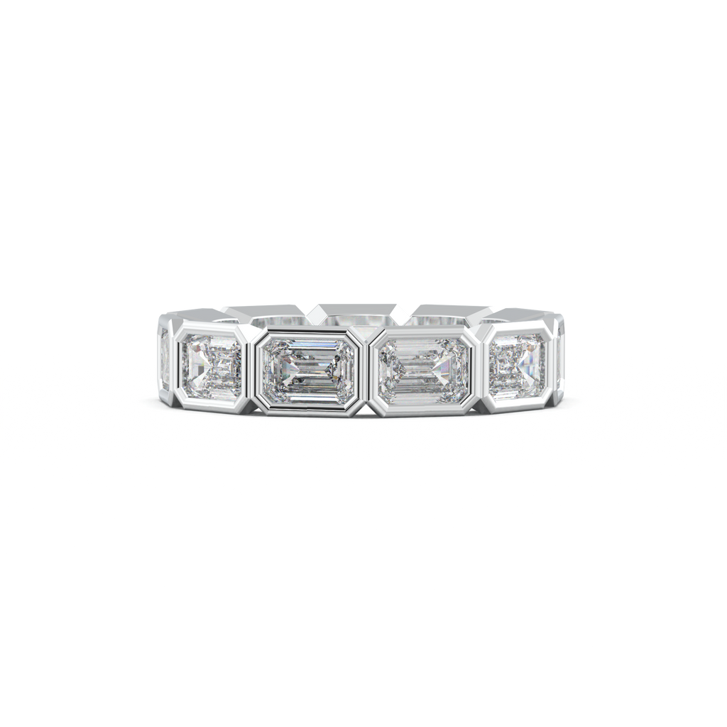 Emerald-Cut Bezel-Style Eternity Wedding Band