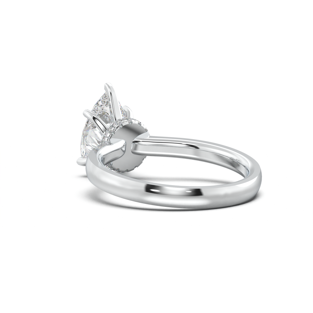 Round Hidden Halo Engagement Ring