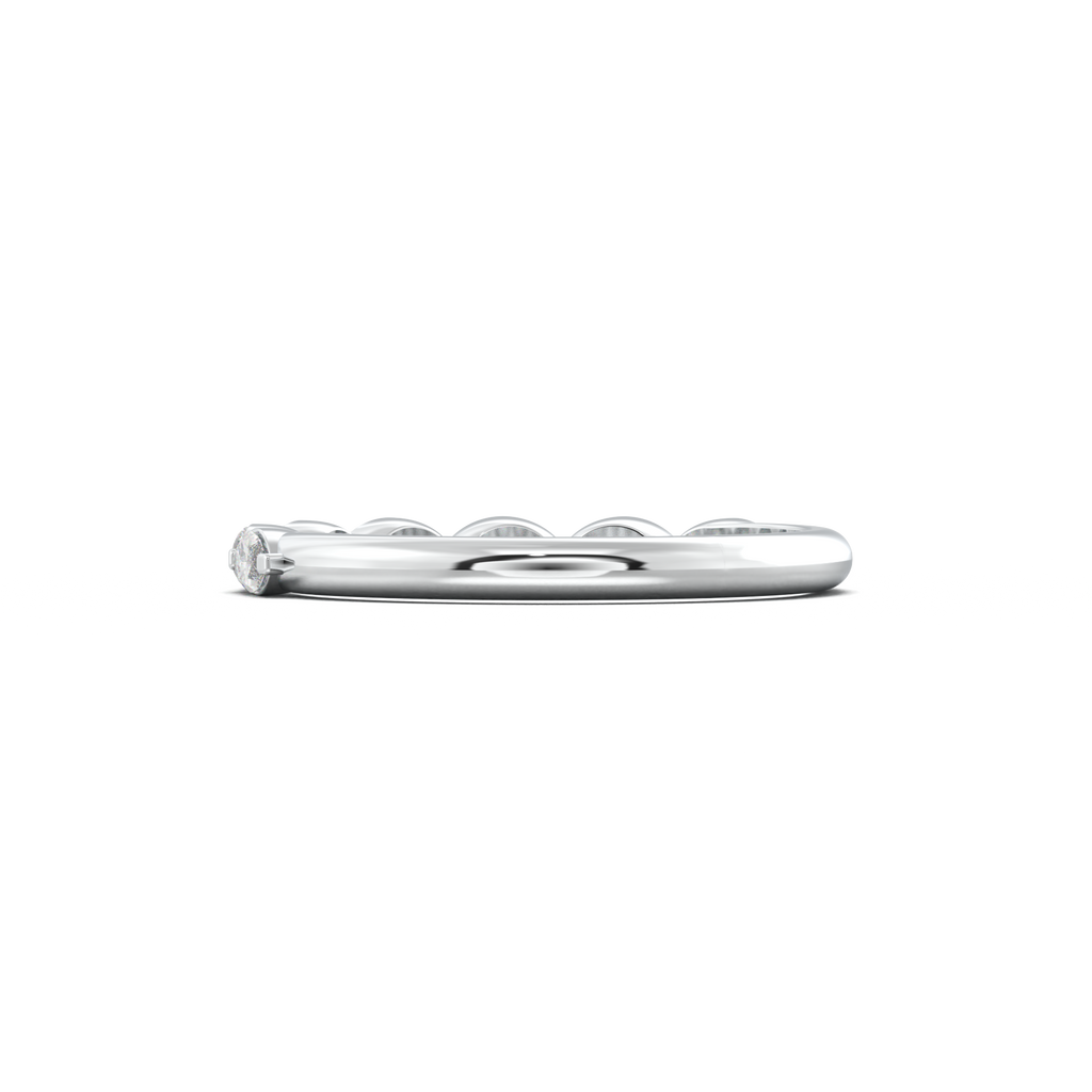 East-West Marquise Half-Eternity Wedding Band