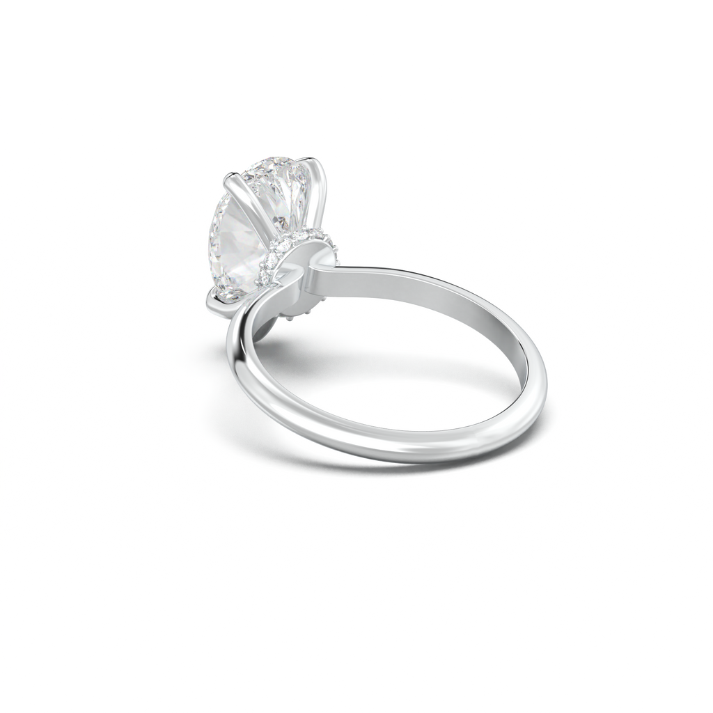 Pear Hidden Halo Engagement Ring