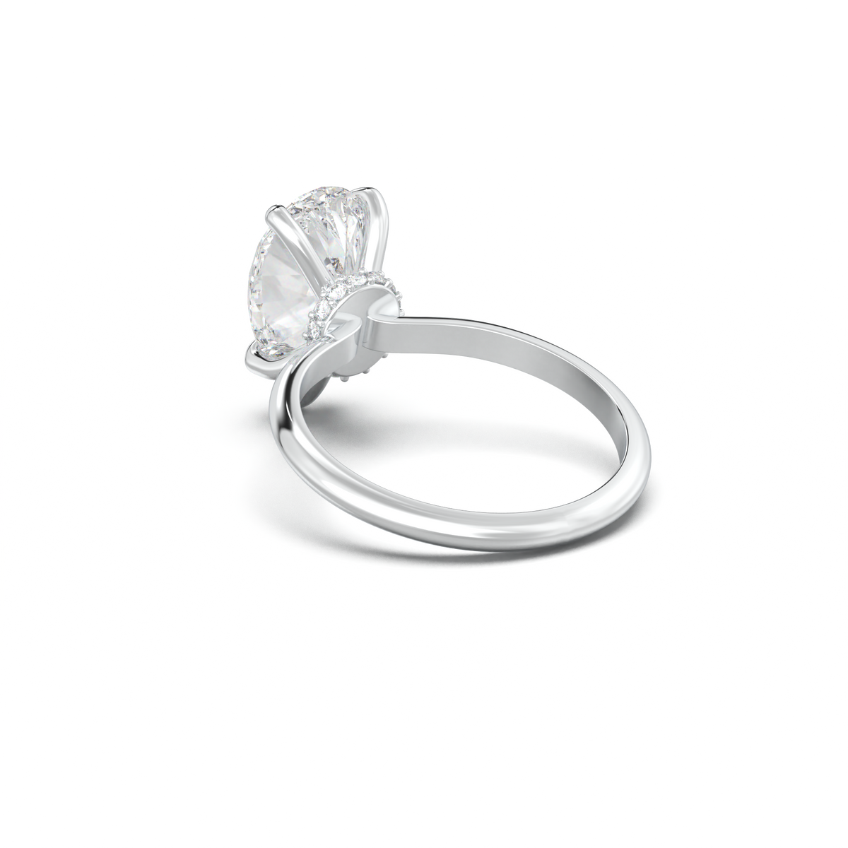 Pear Hidden Halo Engagement Ring