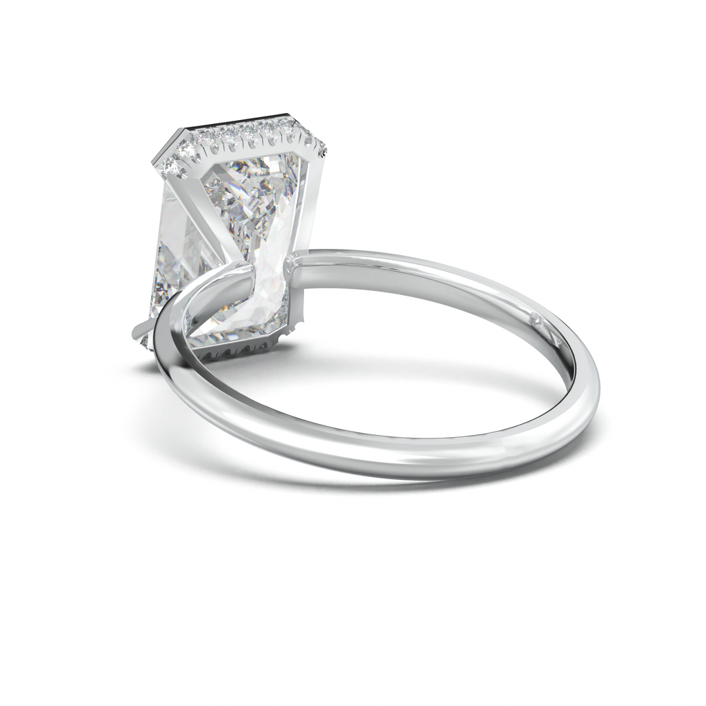 Emerald Hidden Halo Engagement Ring