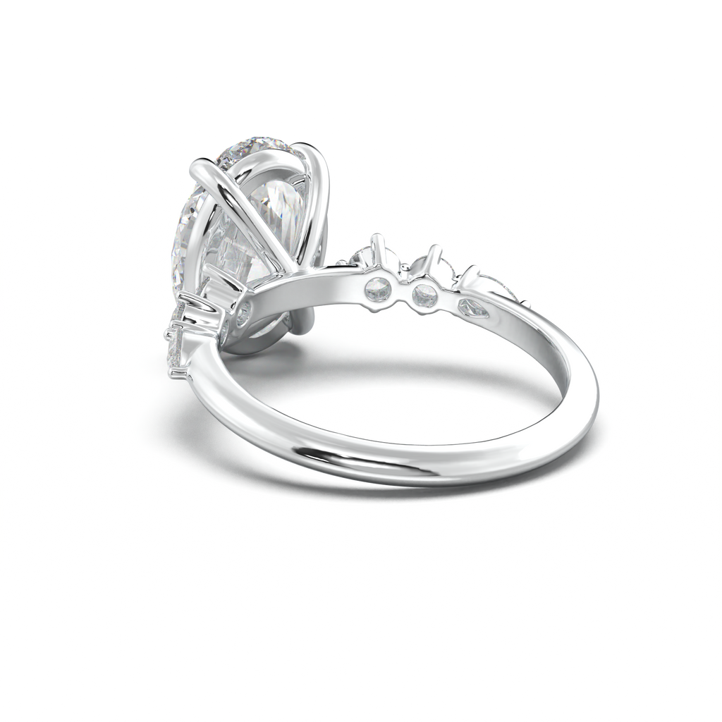 Oval Pear-Accent Engagement Ring