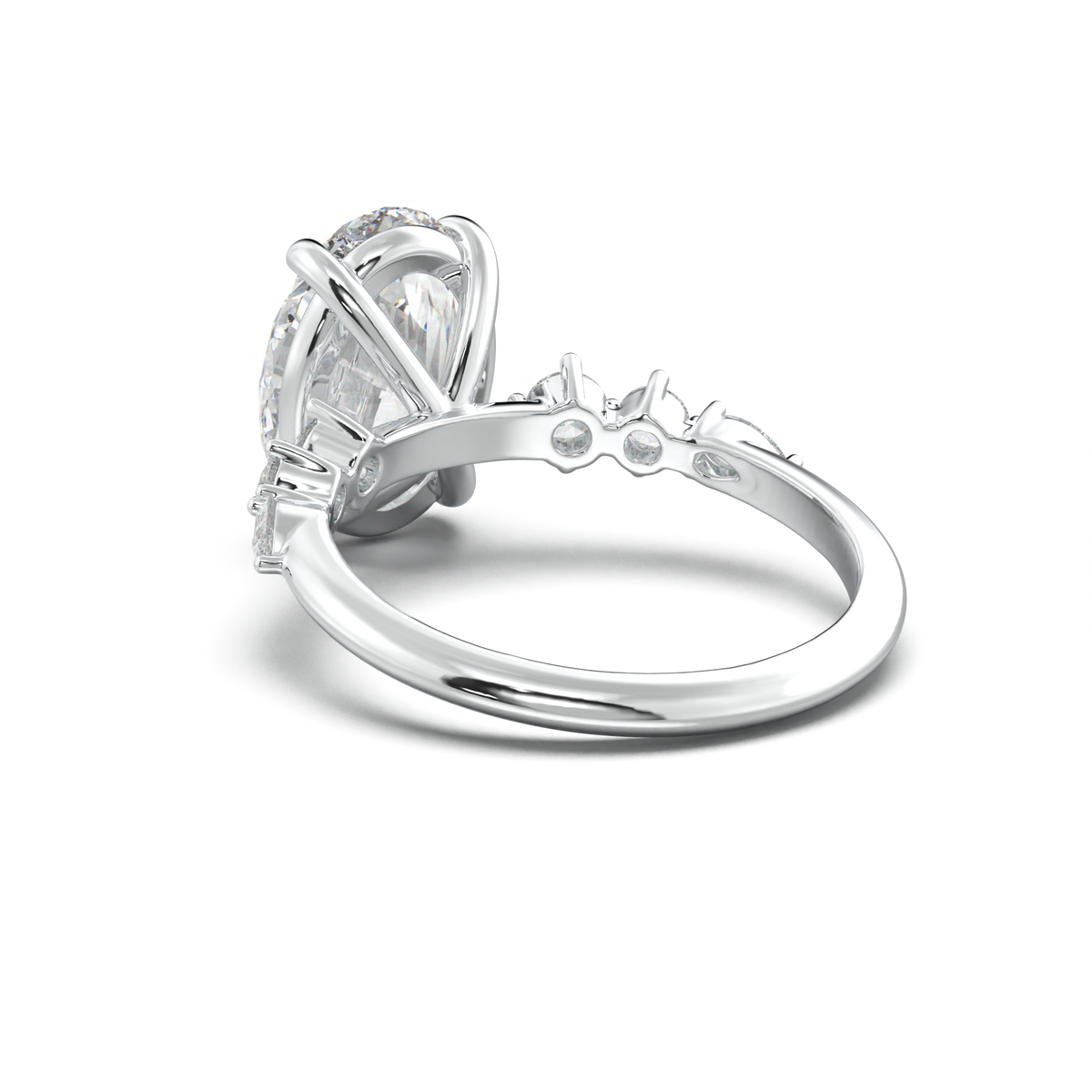 Oval Pear-Accent Engagement Ring