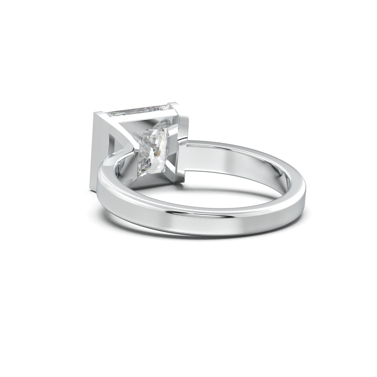Princess Half-Bezel Engagement Ring