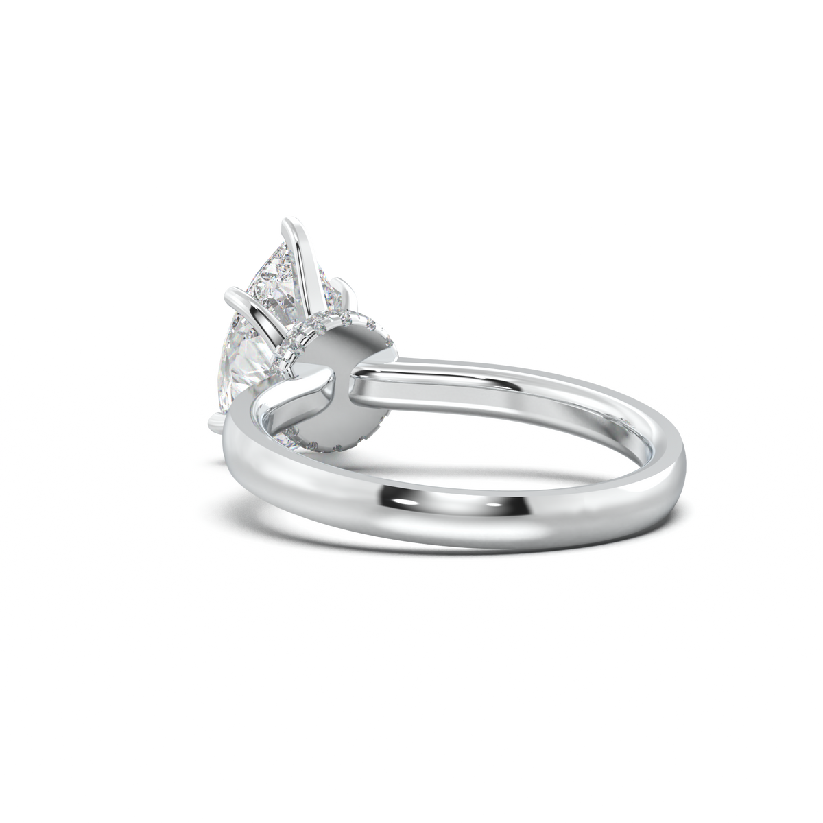 Cushion Hidden Pavé Engagement Ring