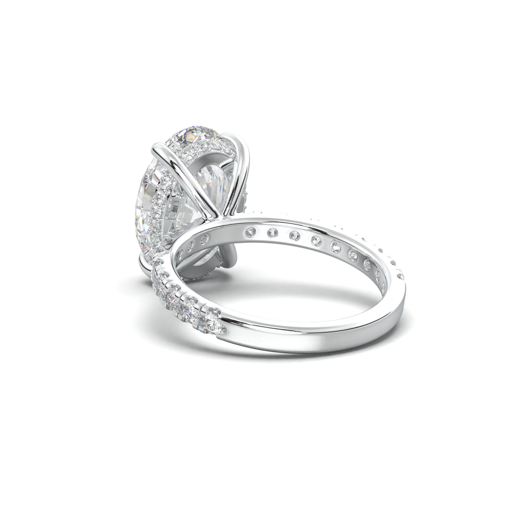 Oval Pavé Hidden Halo Engagement Ring