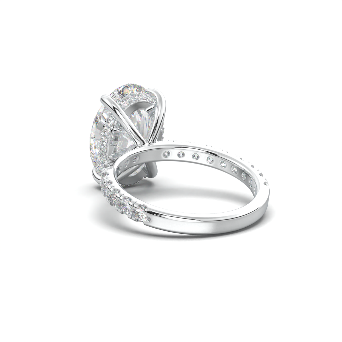 Oval Pavé Hidden Halo Engagement Ring
