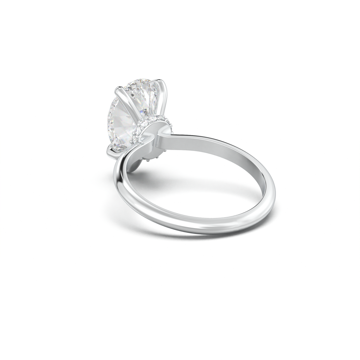 Pear Hidden Halo Engagement Ring