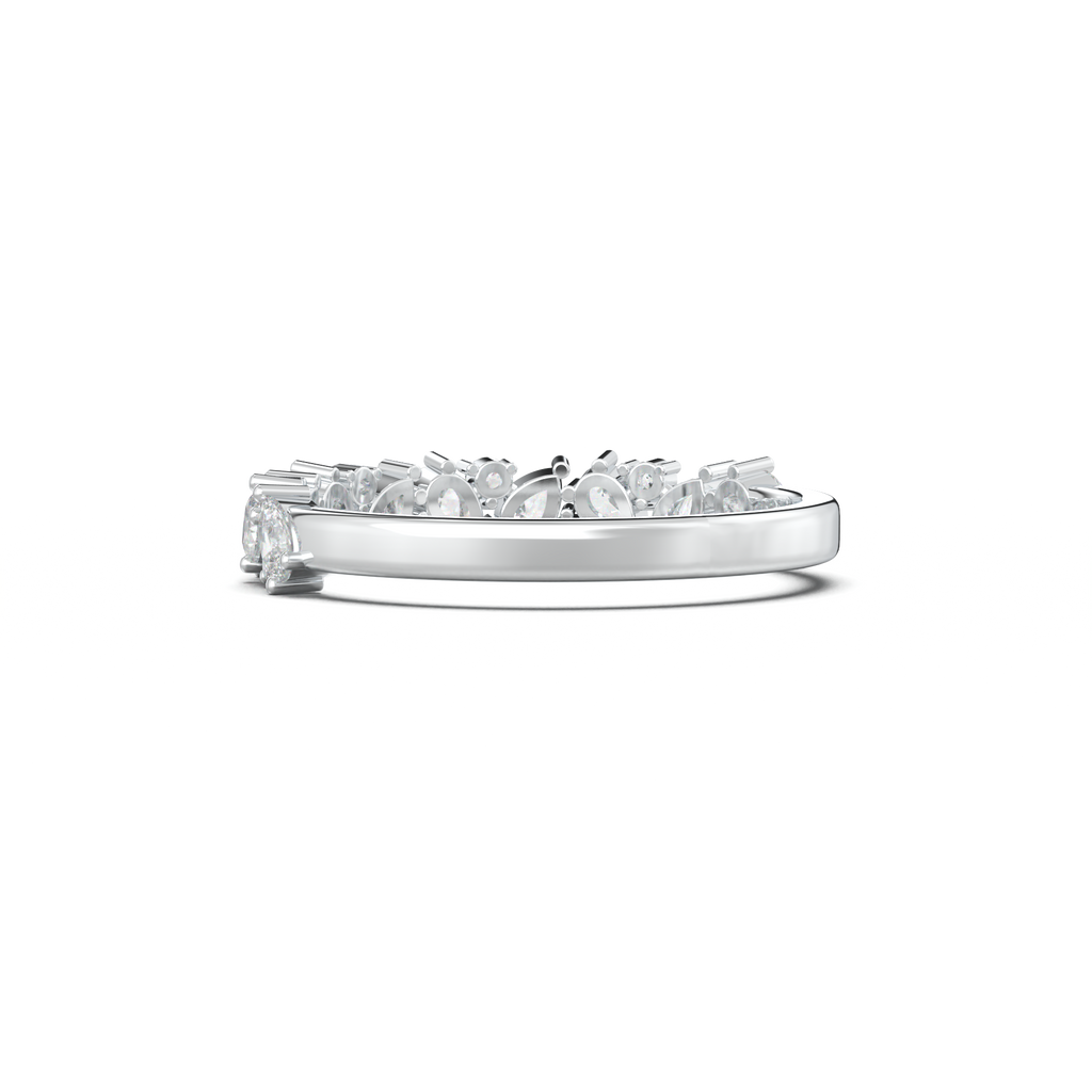 Alternating Pear & Round Half-Eternity Wedding Band