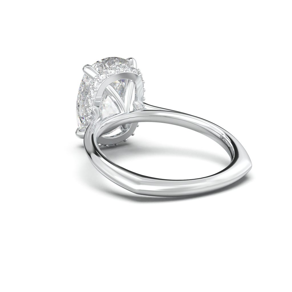 Cushion Hidden Halo Engagement Ring