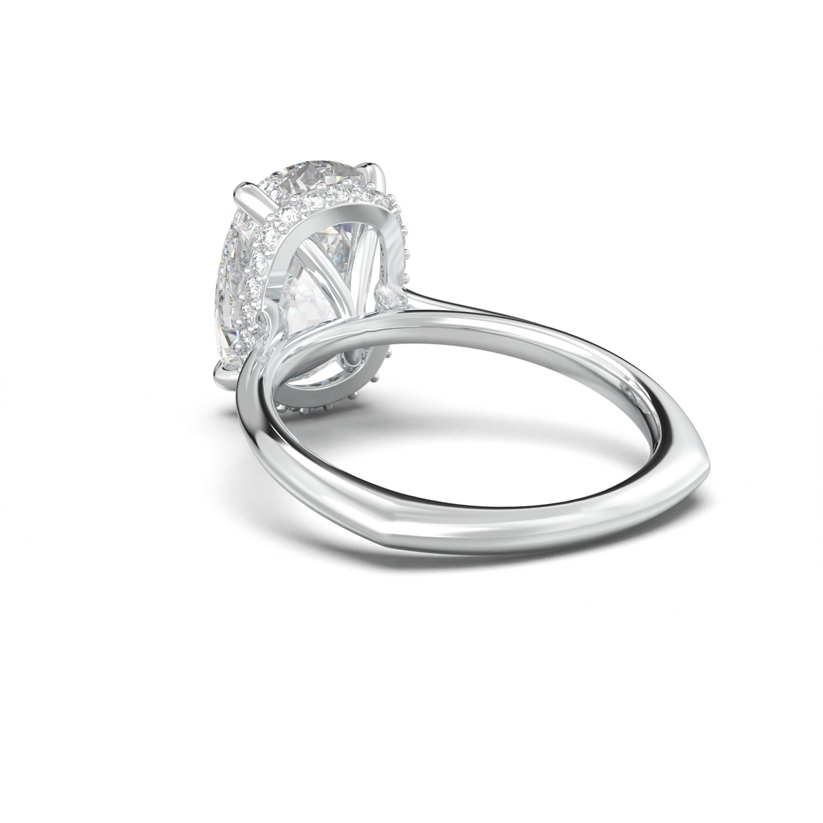 Cushion Hidden Halo Engagement Ring