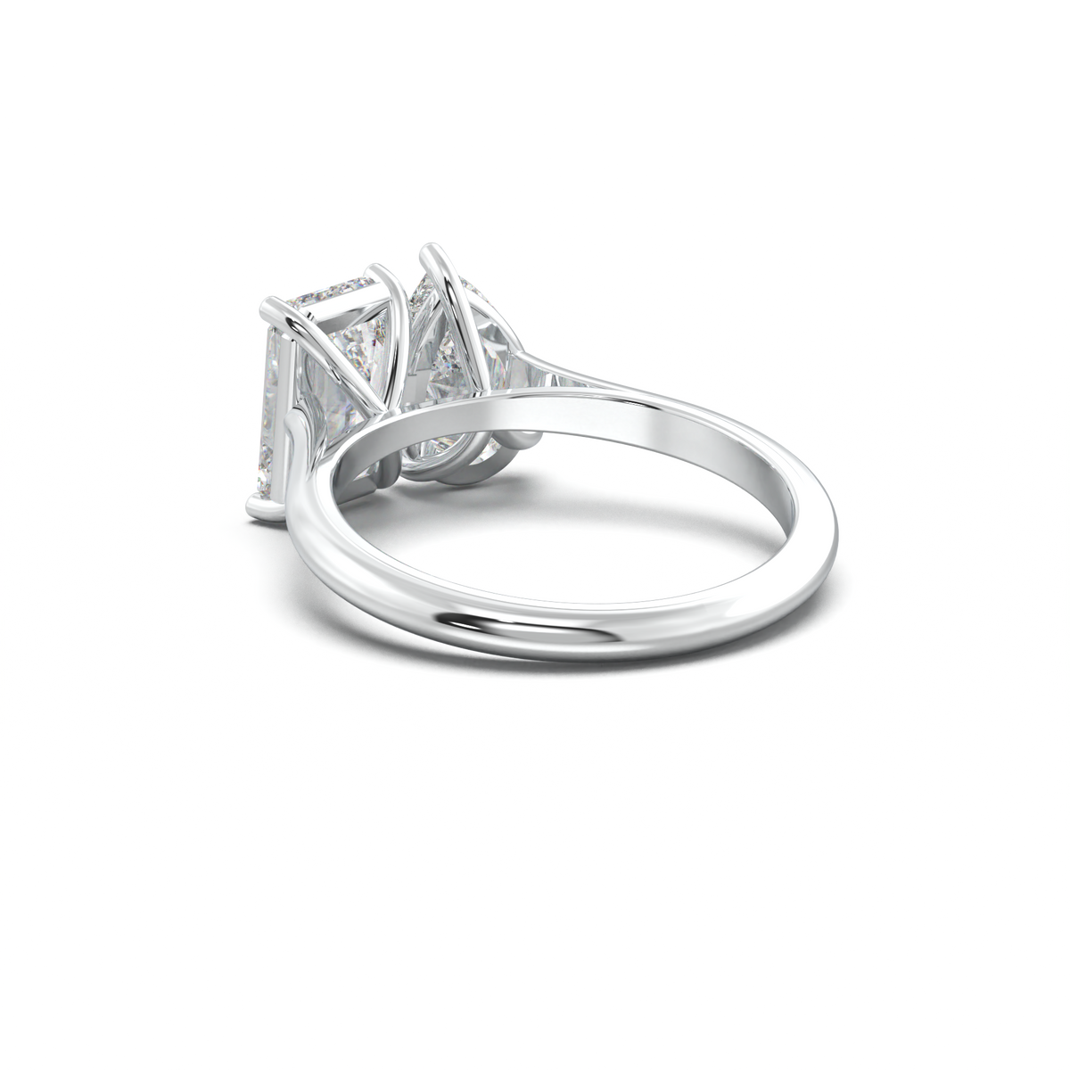 Pear & Emerald Toi et Moi Engagement Ring