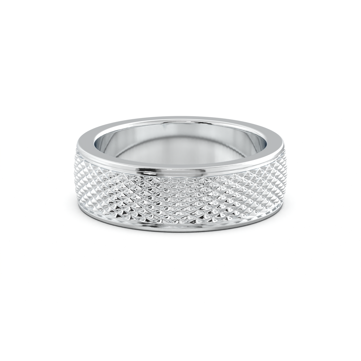 Diamond-Cut Textured Men's Wedding Band