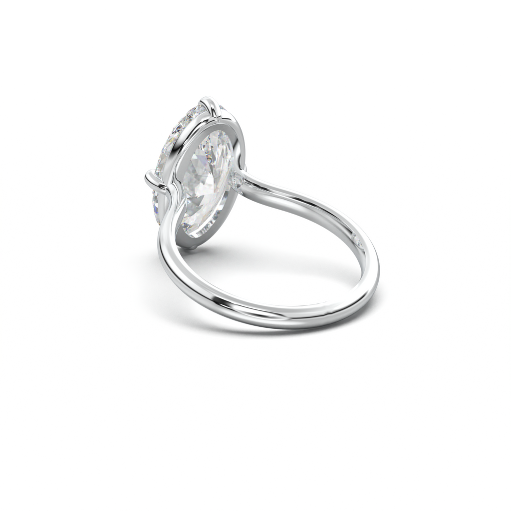Elongated Moval Solitaire Engagement Ring
