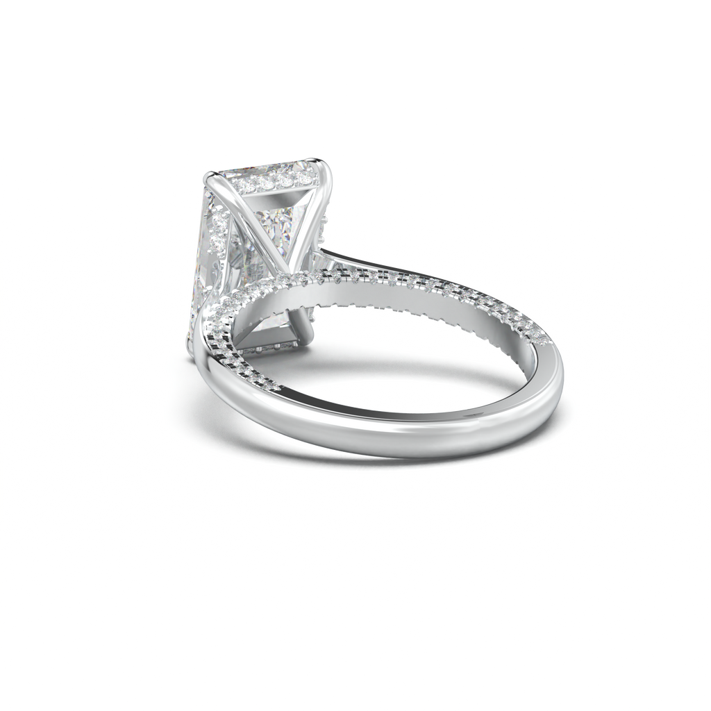 Radiant Pavé Hidden Halo Engagement Ring