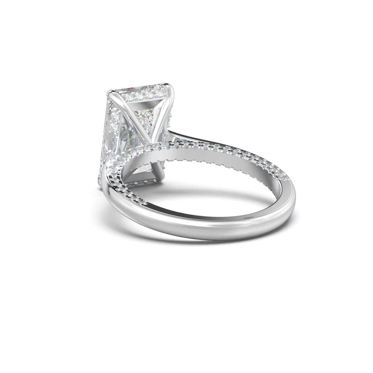 Radiant Pavé Hidden Halo Engagement Ring