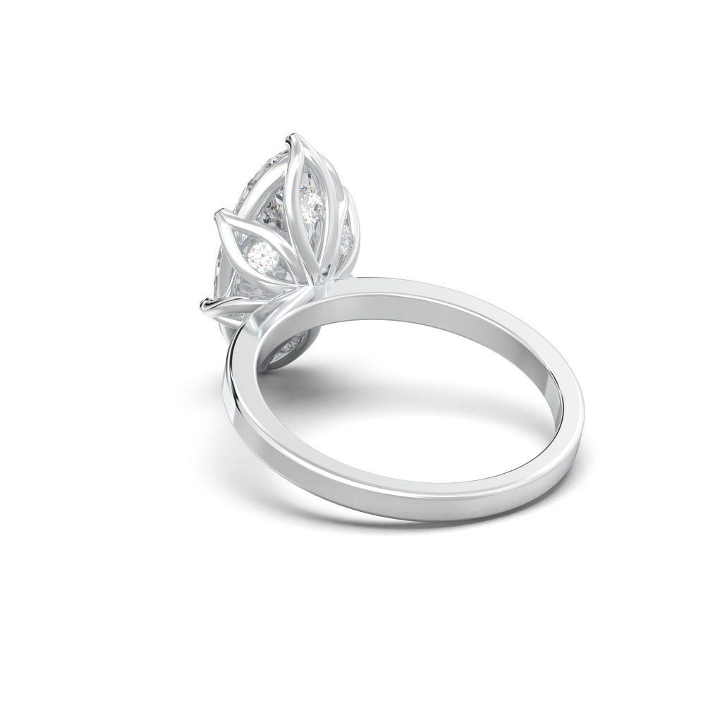 Oval Diamond-Accent Gallery Engagement Ring