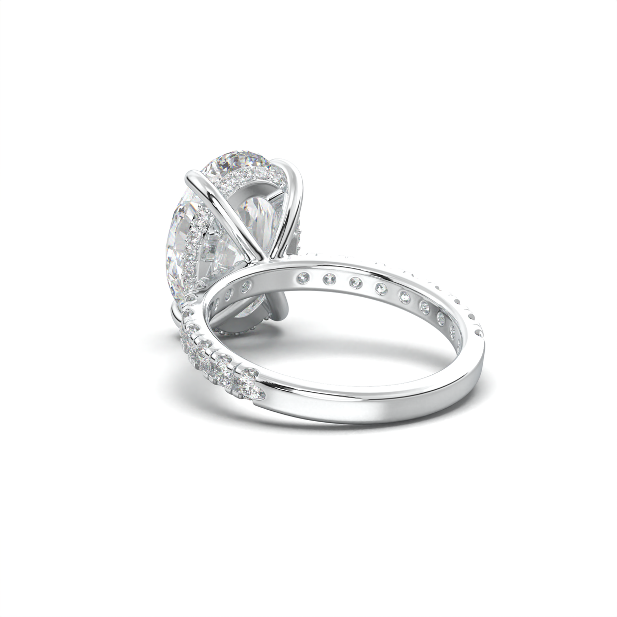 Oval Pavé Hidden Halo Engagement Ring