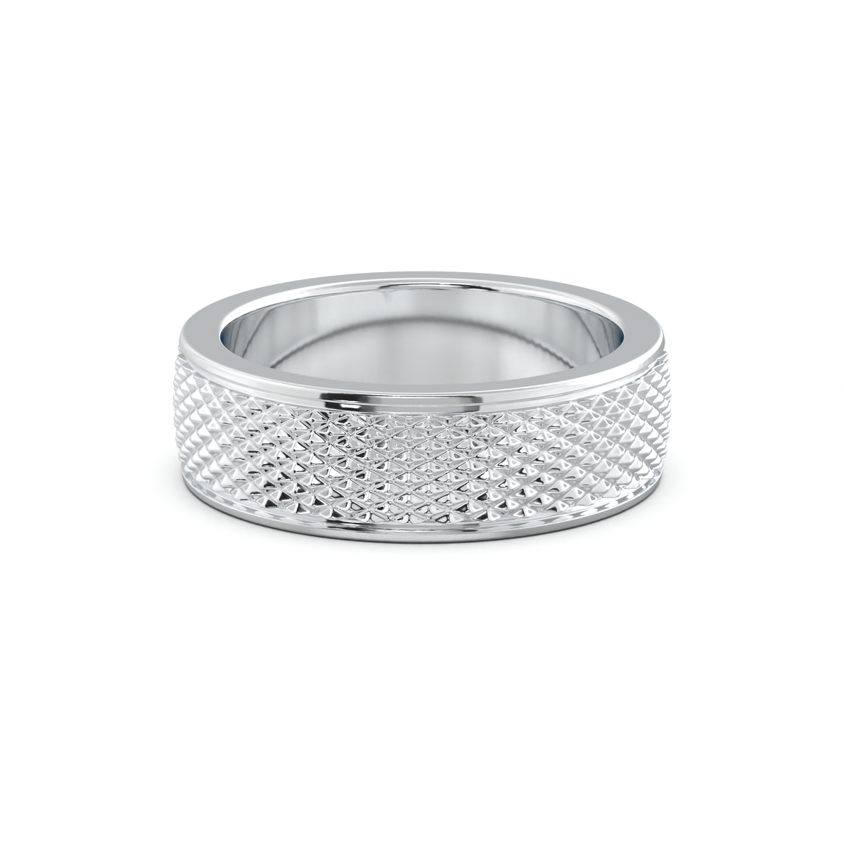 Diamond-Cut Textured Men's Wedding Band