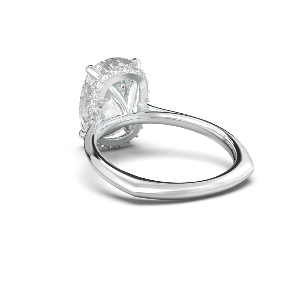 Cushion Hidden Halo Engagement Ring