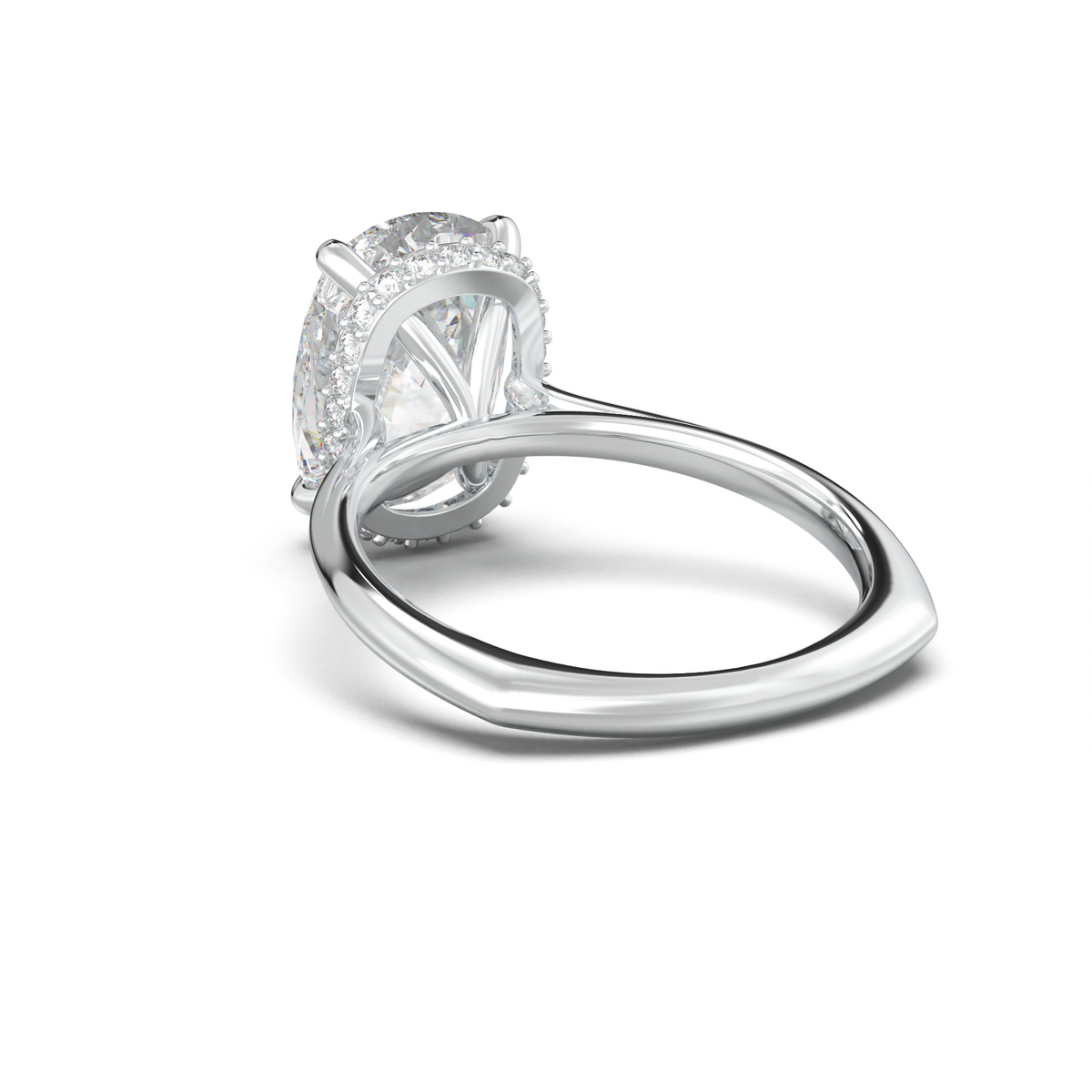 Cushion Hidden Halo Engagement Ring