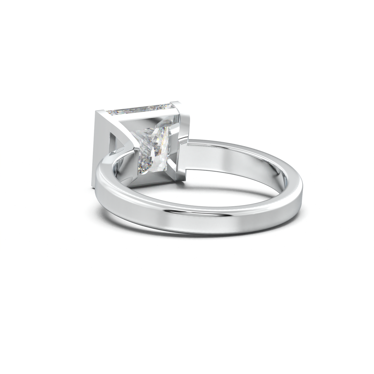 Princess Half-Bezel Engagement Ring