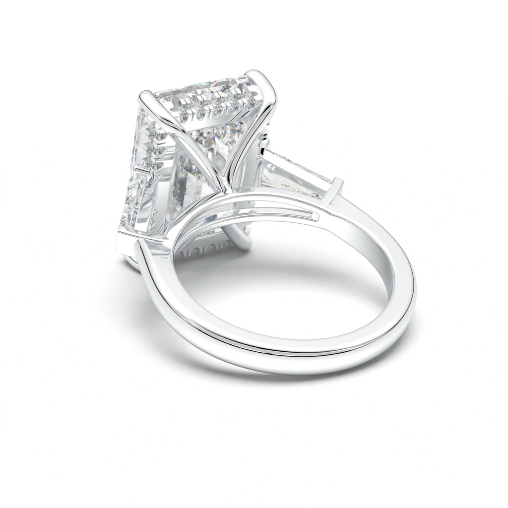 Radiant Baguette Hidden Halo Engagement Ring