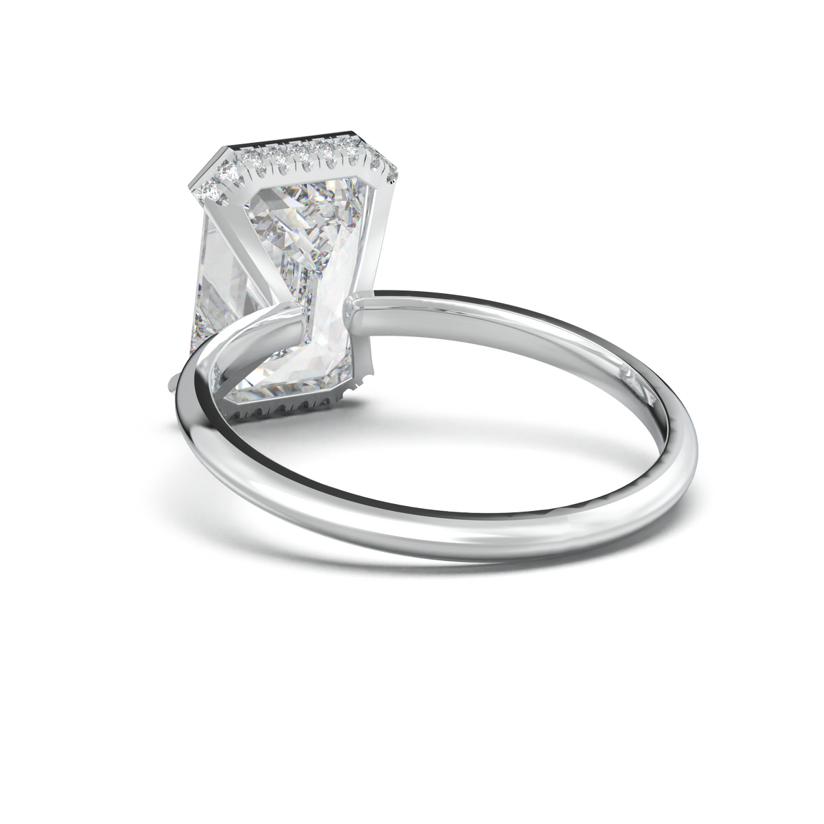 Emerald Hidden Halo Engagement Ring