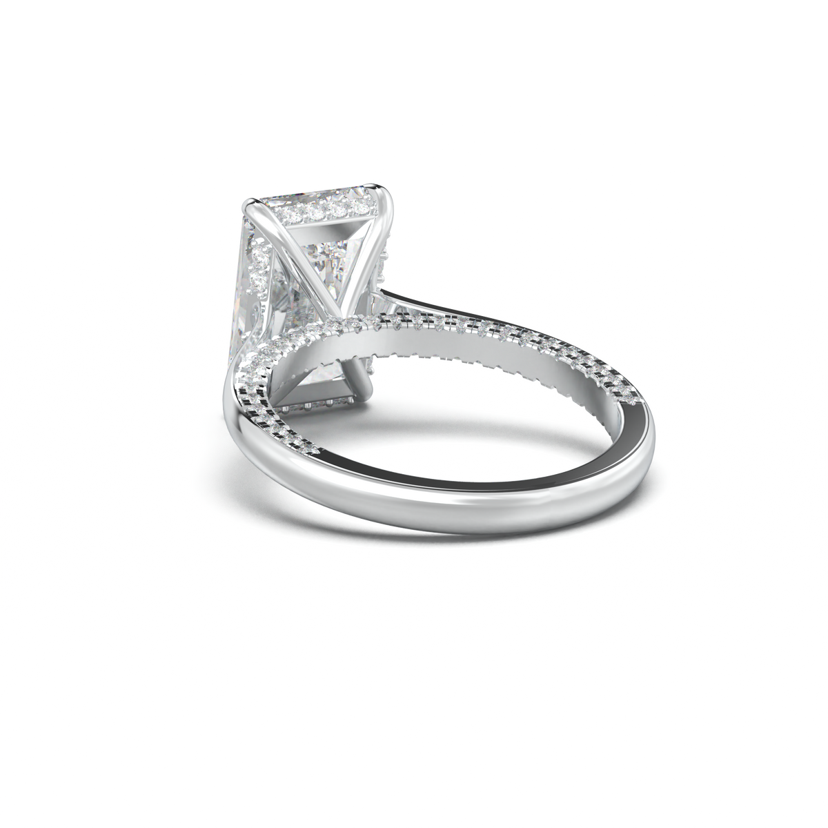 Radiant Pavé Hidden Halo Engagement Ring