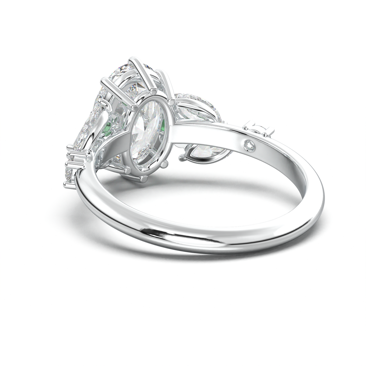 Oval Marquise-Accent Engagement Ring