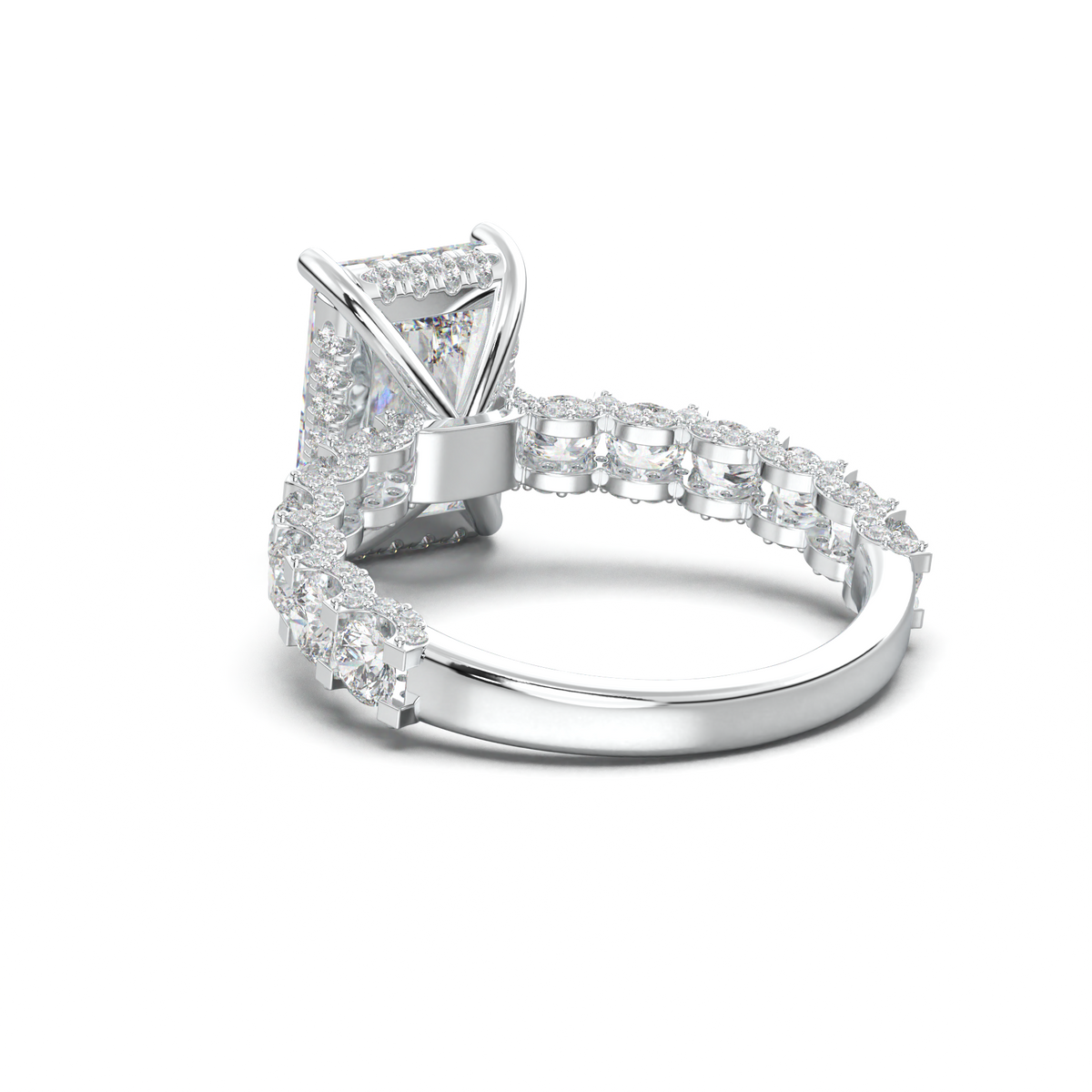Radiant Diamond Band Engagement Ring