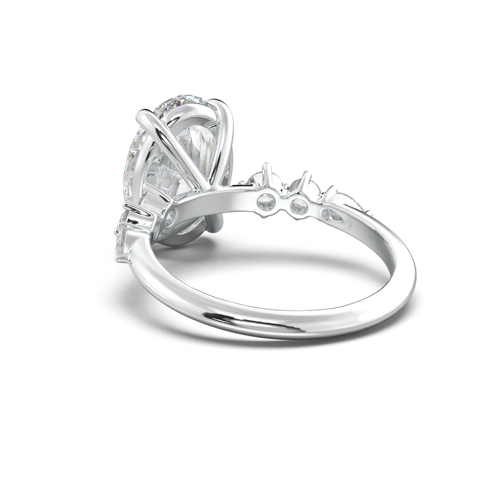 Oval Pear-Accent Engagement Ring