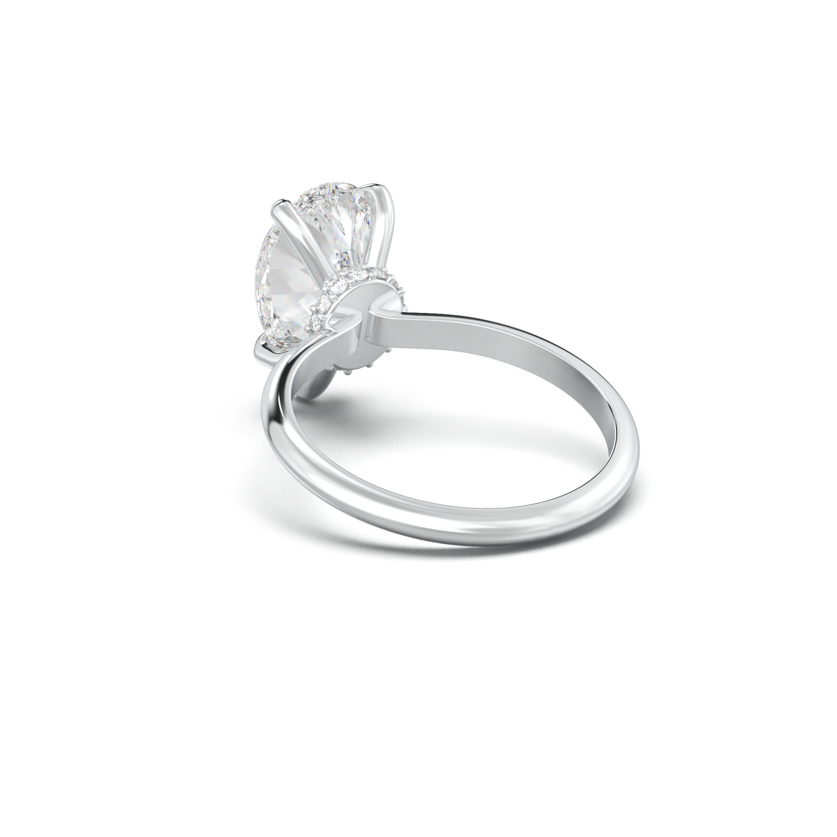 Pear Hidden Halo Engagement Ring