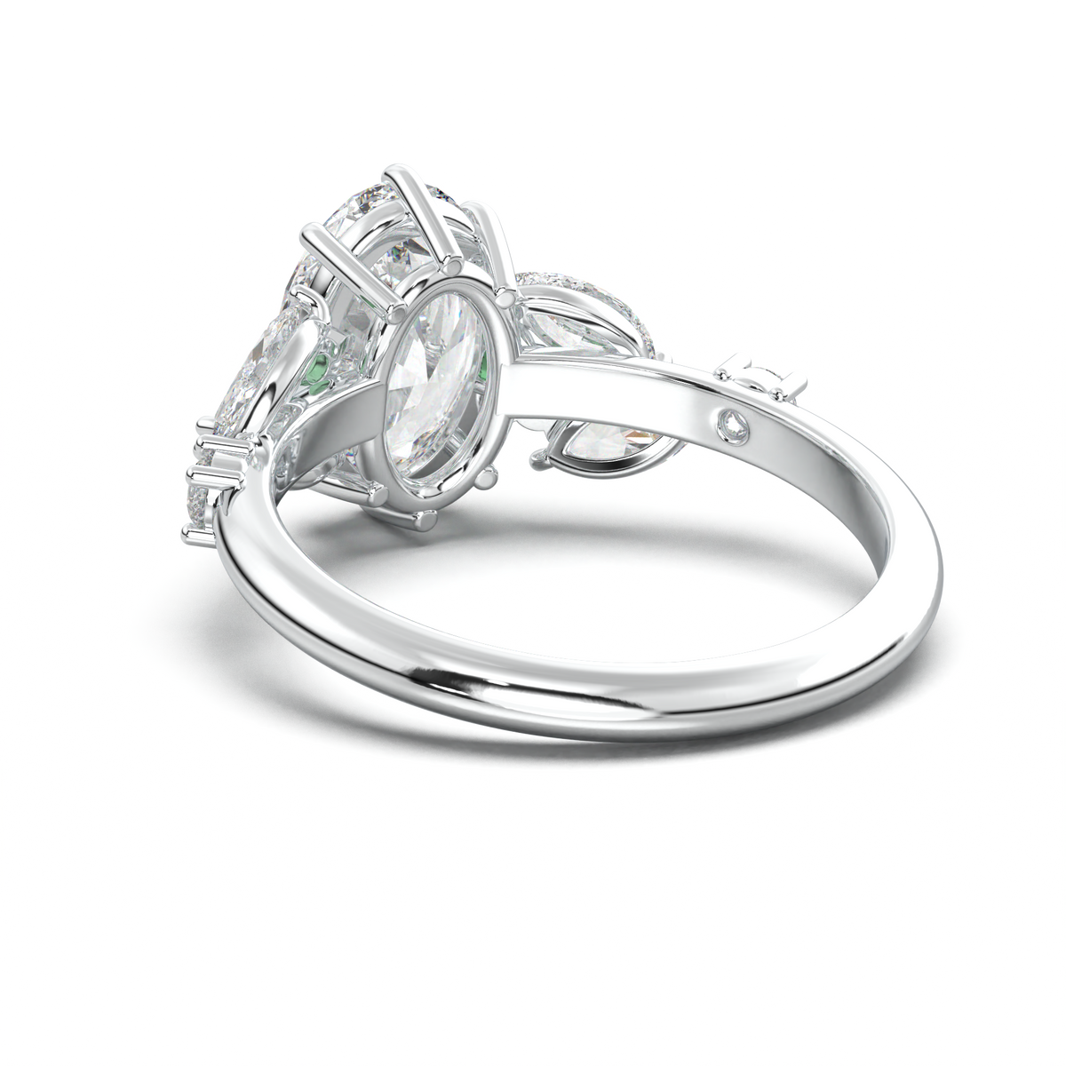 Oval Marquise-Accent Engagement Ring