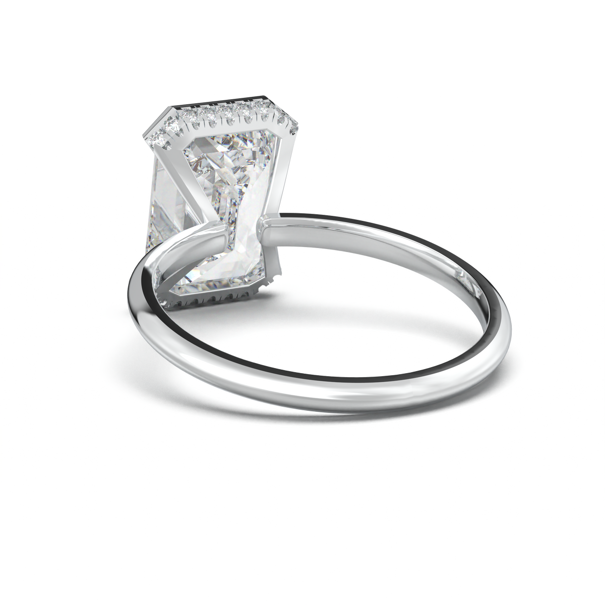 Emerald Hidden Halo Engagement Ring